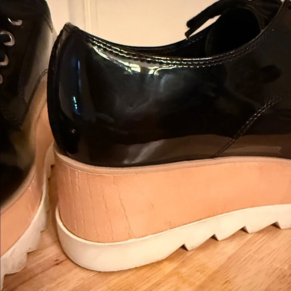 Aldo Black Patent Leather Oxfords Sz‎ 5Uk/7-7.5 US